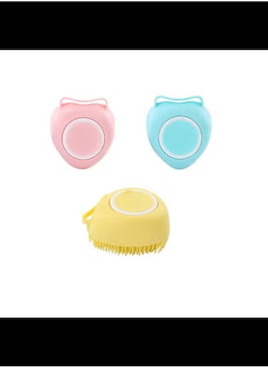 Pet Bath Comb Brush,Hovico 2 in 1 Pet Brush Bath Massage Brush,Soap and Shampoo Dispenser for Daily Grooming, Dog Washing Brush for Long Short Haired Dogs and Cats(3Pcs)