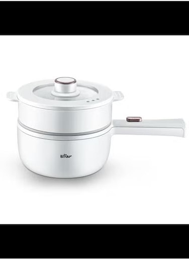 1.6L Rapid Noodles Cooker, Multifunctional Electric Pot, Portable Ramen Cooker, Non-stick Mini Hot Pot for Steak, Egg, Oatmeal, Soup with Power Adjustable