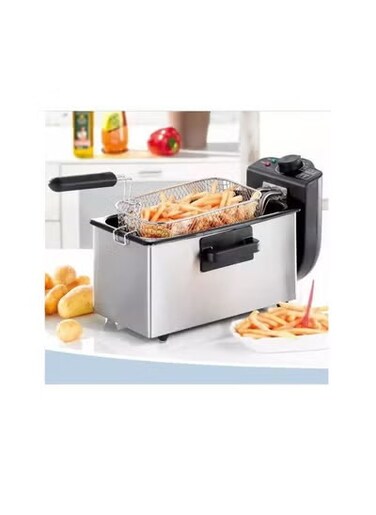3 Litre Deep Fat Fryer Stainless Steel Deep Fryer, Temperature Controls Detachable Basket Easy Clean Ergonomic Cool Touch Handle for Home, Commercial Restaurant 2500W