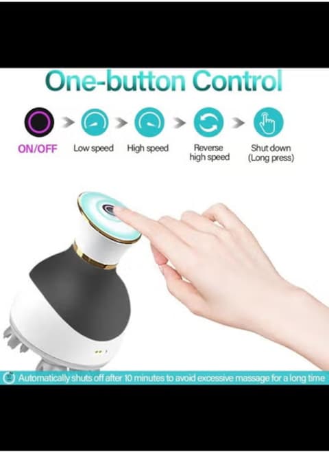 Radiotronics Portable Head Massager Scalp Stress Relax with 3 Speed Modes & 8 Massage Claws - Waterproof Handheld Cat Massager Head Scratcher
