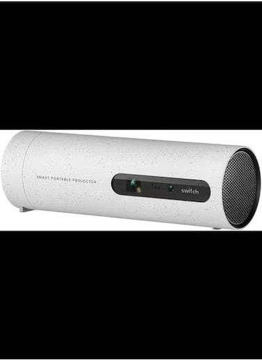 Radiotronics Smart Portable Projector 450 ANSI Lumens, Rotating Projector, Easy Ceiling Projection, Built-in Battery & Speaker, Android 9, 4K & 3D Video Support