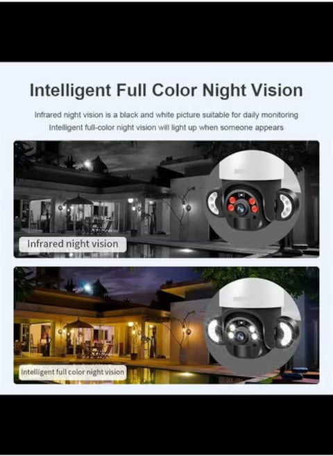 Radiotronics Security Surveillance Monitor 4MP 4G Solar Security Camera 2K Wireless Human Detection CCTV Video Surveillance Cam Outdoor (Color : 4MP WiFi No Card)