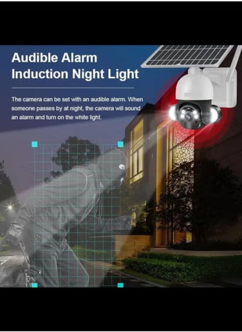 Radiotronics Security Surveillance Monitor 4MP 4G Solar Security Camera 2K Wireless Human Detection CCTV Video Surveillance Cam Outdoor (Color : 4MP WiFi No Card)