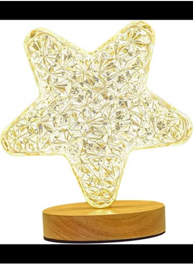 Small Table Star Desk Lamp Baby Night Light, Chrilden Nightstand Lamps Kid Night Light Bedroom Lights Decor Wooden Ornaments Girl Heart Child