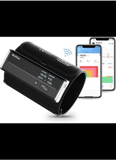 Blood Pressure Monitor + ECG, Wi-Fi &amp; Bluetooth Sync, 3 BP Measurements Upper Arm Blood Pressure Machine for Home Use, ECG Monitor Heart Monitoring Device