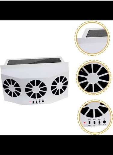 Solar Fan Cooler Solar Car Ventilation Fan Air Conditioner for Window Fan Car Window Fans Car Fan Car Air Freshener Fan Auto Fan Cooling Fan White Abs Air Outlet