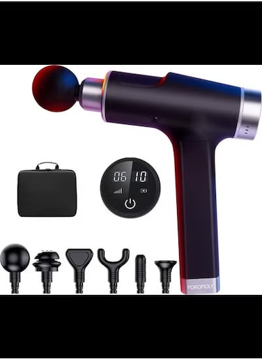 Radiotronics Massage Gun Deep Tissue Massager Gun Percussion Muscle Massager Handheld Electric Back Massager Fascia Gun for Athletes Pain Relief