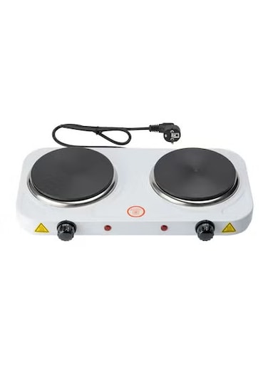 2000W Double Hot Plate for Flexible &amp; Precise Table Top Cooking &ndash; 2 Ring Hobs with Cast Iron Heating Plates &ndash; Portable Electric Hob for Home