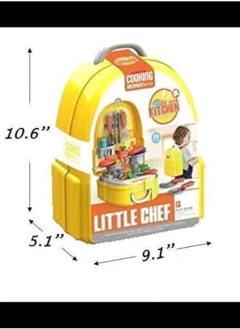 Kitchen Set Pretend Play Toys for Girls with Suitcase Carry Case Little Chef Backpack Series Cooking Toy Accessories (Multicolor)
