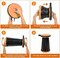 Radiotronics Folding Portable Retractable Stool   Foldable Collapsible Telescopic Seat with 10X10 Cushion   Small and Lightweight Expandable Stool for Fishing Camping Outdoor Travel Garden