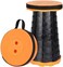 Radiotronics Folding Portable Retractable Stool   Foldable Collapsible Telescopic Seat with 10X10 Cushion   Small and Lightweight Expandable Stool for Fishing Camping Outdoor Travel Garden