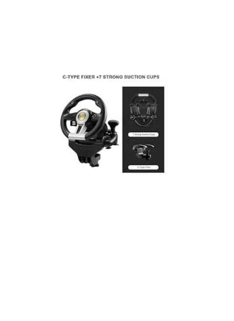 Radiotronics Racing Wheel, V3II 180 Degree Universal Usb Car Sim Race Steering Wheel with Pedals for PS3, PS4, Xbox One, Xbox Series X/S, Nintendo Switch (Black)
