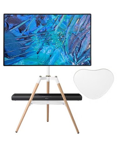 Radiotronics Tripod TV Stand, Tripod Easel TV Stand for 32-65 inch LED LCD Screen Flat Curved Screen, Height Adjustable Studio