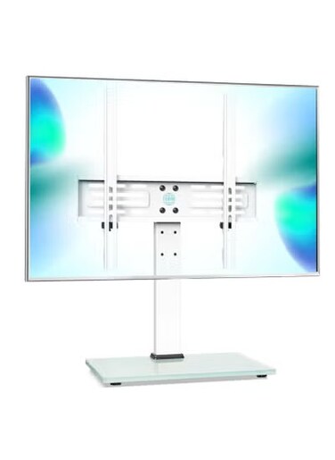 Universal Table Top Pedestal TV Stand with Bracket for 26&rdquo;-55&rdquo; LCD/LED TVs-Height Adjustable TV stand with 8mm Tempered Glass Base