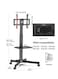 Mobile TV Stand with Wheels Rolling TV Cart for 32-55 inch LCD LED Plasma Flat Curved Screen, Tilt and Swivel Mount with Height Adjustable TC205501MB