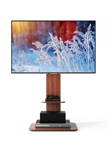 Radiotronics Floor TV Stand Wood, Universal TV Mount for 32-65 inch LCD LED TVs Height Adjustable and Cable Management Max VESA