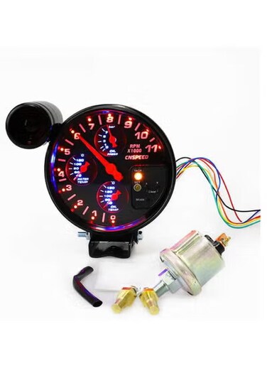 Radiotronics Tachometer RPM Meter w/Shift Light Oil Press Water Oil Temp Gauge