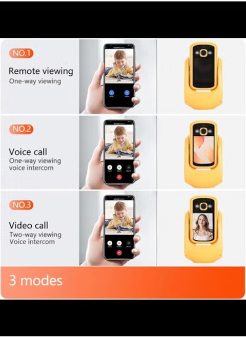 Radiotronics Wireless Security Camera, 3D Noise Reduction 360 Degree Rotation 2MP 1080P FHD Two Way Video Indoor Camera 2.8 Inch HD Colorful Display with APP for Office