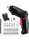 Electric Screwdriver, ss shovan 47 in 1 Rechargeable and Rotatable 3.5N&bull;m Max Torque Cordless Electric Screwdriver Set with Built-in LED, 3.6V, 1300mAh (Black)