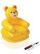Toy Imagine Combo Happy Bear Chair for Toddlers and Kids with Double Quick Mini Hand Pump Inflatable Sofa for Babies Plastic Animal Chair