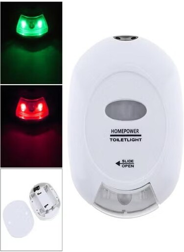 Motion Activated Toilet Night Light, Auto Motion Sensor Toilet Seat Night Light Bathroom Nightlight with Red and Green Light