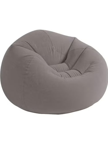 Radiotronics Beanless Bag Chair Inflating Furniture - Bean Bag - 1.14 m x 1.14 m x 71 cm, Grey