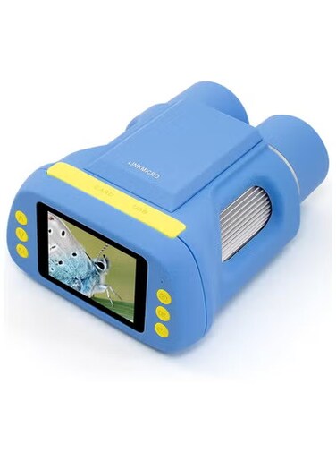 Portable Microscope and Telescope Dual Lens in One LINKMICRO Binoculars for Kids 6-12 Stem Kit Insects Slides Observation-Bird Watching SD Card Included