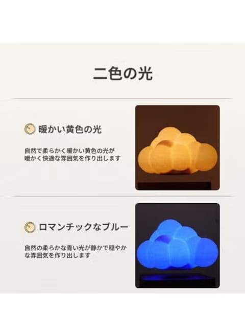 Radiotronics Cloudy-G Lamp, Cloud, 2 Lighting Colors, Floating Air, Touch Type, Design, Bed Lamp, Soothing Wood, Safety, Wonderful, Magnetic Levitation