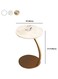 16'' W Stone Round Side Table C Shaped Modern End Table Snack Table Slide Under Small Space Sofa Coffee Table for Couch Living Room