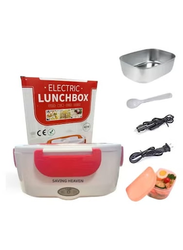 Radiotronics Electric Lunch Box Food Heater, 12/24/110V Portable Lunch Warmer, Lunch Box for Car Truck Home Work Adults Food Heating, Stainless Steel Container