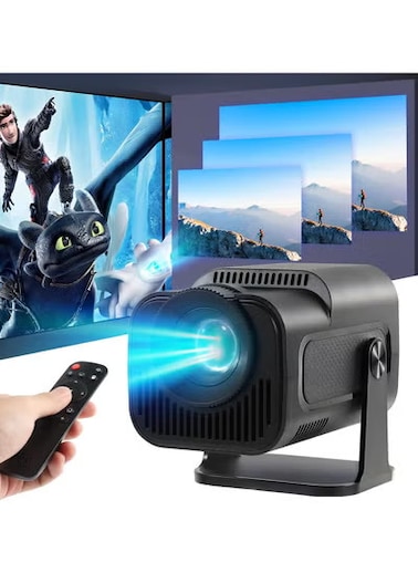 Mini Projector,HY320 Mini 4K 200 ANSI Projector with Wifi 6 and Bluetooth 5, Portable Projector Auto Keystone Correction