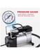 Air Pump, car Pump Heavy Duty Metal Electric Car Air Compressor with Pressure Gauge, Air Pump for Car, Trucks, Bus, Bike, Auto &amp; Van, Single (1-Cylinder, Black)