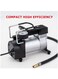 Air Pump, car Pump Heavy Duty Metal Electric Car Air Compressor with Pressure Gauge, Air Pump for Car, Trucks, Bus, Bike, Auto &amp; Van, Single (1-Cylinder, Black)