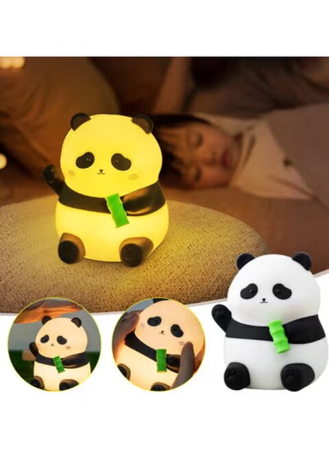 Radiotronics Cute Pandas Night Light Pat Baby Silica Gel Lamp Rechargeable Night Light for Children's Room Cute Gifts Stuff for Boys Girls Baby Children