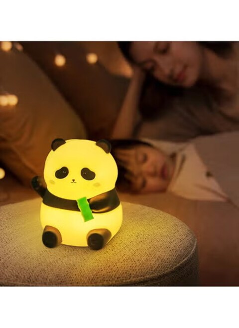 Radiotronics Cute Pandas Night Light Pat Baby Silica Gel Lamp Rechargeable Night Light for Children's Room Cute Gifts Stuff for Boys Girls Baby Children