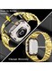 Stainless Steel Watch Band with Case Compatible with Apple Watch Series Ultra 2 1 (49mm), Rugged Strap with Metal Protective Bumper Cover for iWatch Band Men (Gold)