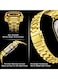 Stainless Steel Watch Band with Case Compatible with Apple Watch Series Ultra 2 1 (49mm), Rugged Strap with Metal Protective Bumper Cover for iWatch Band Men (Gold)