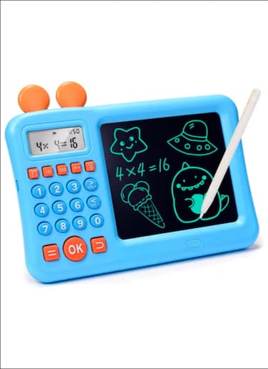 Radiotronics Kids Math Calculator, Toddler Games Learning Educational Toys, Number Calculate Training Machine & LCD Drawing Scribble Boards Montessori Toy for KS 1 2 3