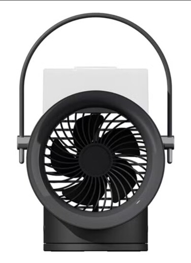 Mini USB Rechargeable Desktop Air Conditioning Water Cooling Fan With Humidifier LED Light Fan Mini Desktop Shaking Head Small Fan Mini Fans (Color : Black1, Size : X)