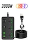 Power Strip 10ft with 4 USB Ports 2 USB C 3 Wide AC Outlets, COOFINE Black Extension Cords Universal Outlets Travel Plug Extender