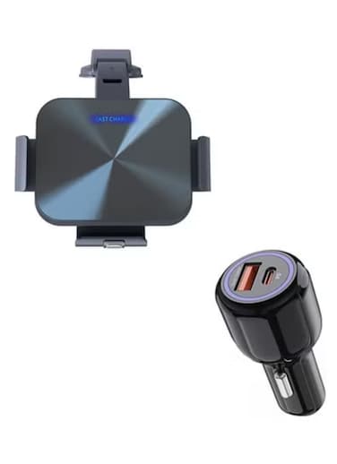 10W Fast Charging car USB+Type-C Wireless Charger Phone Holder, Universal Smartphone and Folding Screen Phone (Charging Stand*1+car Charger Head*1)