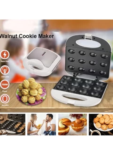 Radiotronics Walnut Cookie Maker, 750W Electric Walnut Cookie Maker Oreshnitsa Maker, Non Stick Nut Waffle Maker, Walnut Cookie Maker for Breakfast, 12pcs Capacity