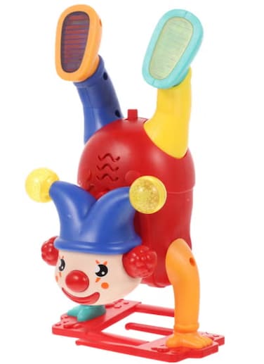 Plastic Baby Doll Inverted Clown Toy Shine Childrens Toys Electric Kids Plaything Supply Red