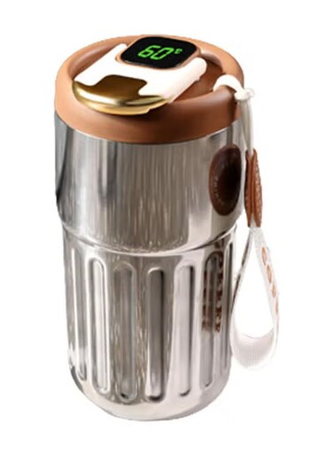 Radiotronics 410ml Vacuum Insulated Stainless Steel Mug Leak-Proof Temperature Display Coffee Cup With Lid For Coffee Tea And Beer Leak-proof Coffee Cup Coffee Mug