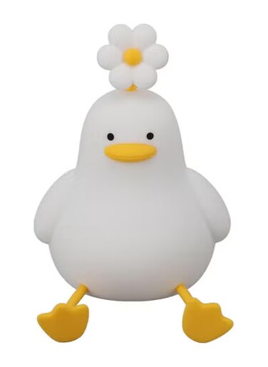 Radiotronics Focket Duck Night Light, Silicone Dimmable Duck Lamp with Touch Control, Rechargeable LED Bedside Lamp Nursery Nightlight for Kids Bedroom