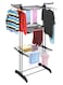 Radiotronics Rolling Collapsible Clothes Drying Rack 3-Tier Foldable Laundry Dryer Hanger Airer Compact Storage Steel