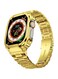 Stainless Steel Watch Band with Case Compatible with Apple Watch Series Ultra 2 1 (49mm), Rugged Strap with Metal Protective Bumper Cover for iWatch Band Men (Gold)