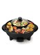 Electric 2 in 1 Hot Pot Grill, Barbecue Smoke free Grill Barbecue Hot Pot Double Pot Smokeless Shabu Korean BBQ Grill for Simmer, Boil, Fry, Roast (Black)