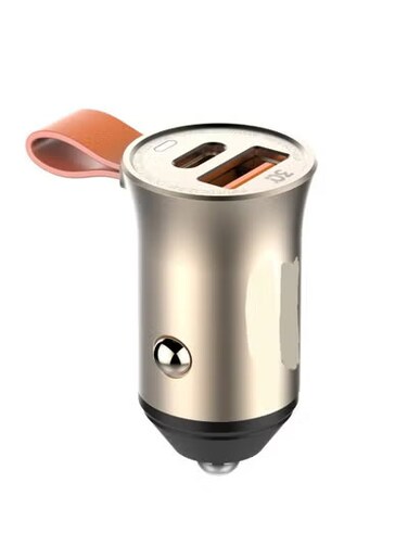 Radiotronics Portable Mobile Phone Car Charger 2 Ports USB PD/QC 4.0+ Zinc Alloy Material Fast Car Charger Wholesale Total 30 W