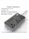 Universal Power Strips with USB Port, Including 3-Way Socket and 6 USB Ports, Travel Power Board,2m Power Cable, British Power Plug